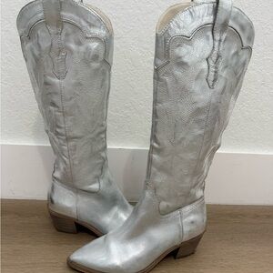 Dolce Vita Silver Heeled Cowboy Boots